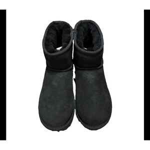 Kirkland Signature Ladies Shearling Boot Black Suede Ankle Boots Size 8 NWT